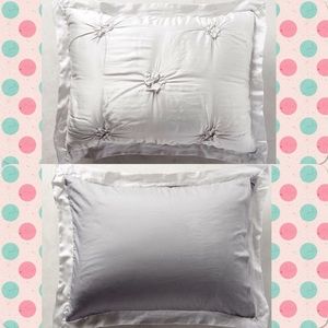 Anthropologie Gathered Silk Standard Shams NIP